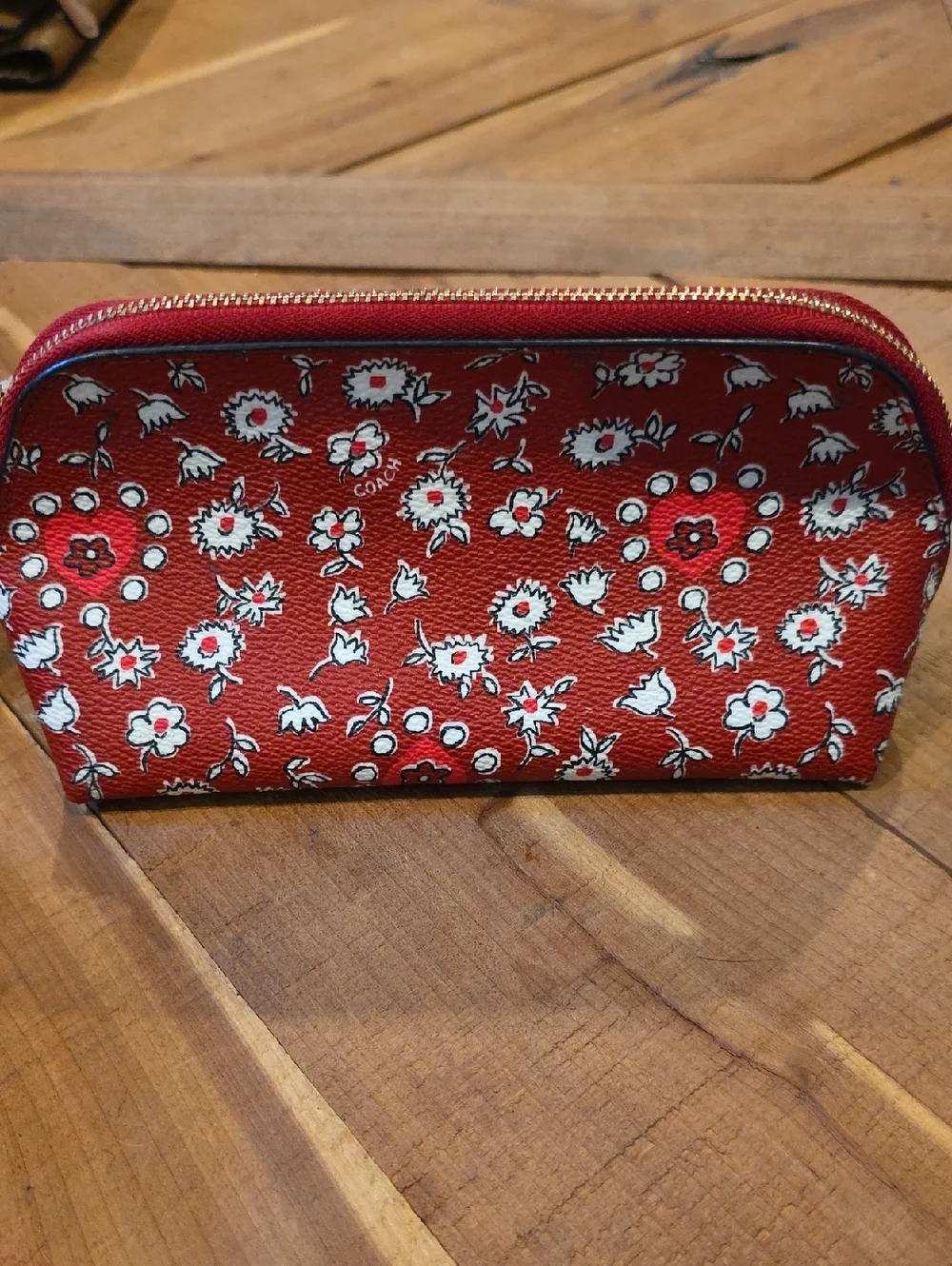 Coach floral cosmetic pouch